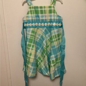 Kids Plaid Camisole with Floral Accent